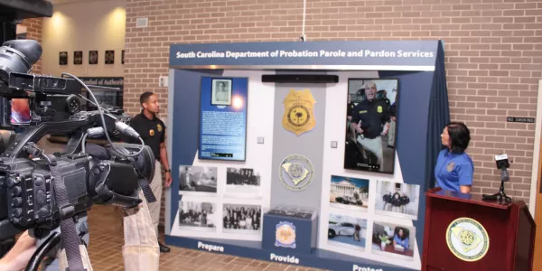 Law enforcement museum display.