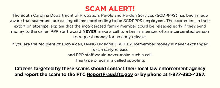 SCDPPPS Scam Notification